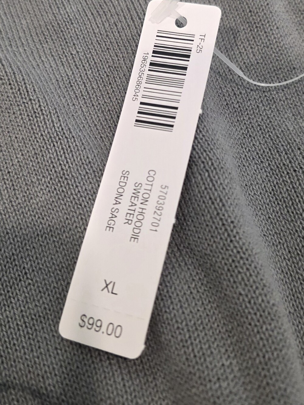 NWT 24/7 Soma Cotton Hoodie Sweater Sedona Sage XL - Picture 12 of 15